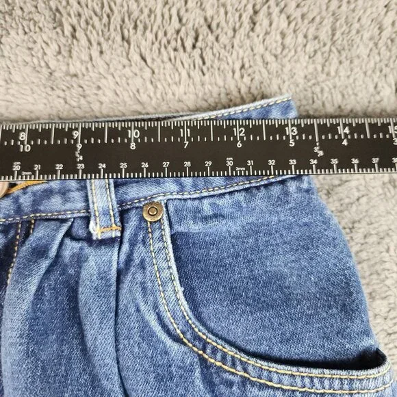 VTG 80s Jordache Women's *Size 2/3 Blue Denim Pleated High Waist Paper Bag Jeans - Picture 3 of 10